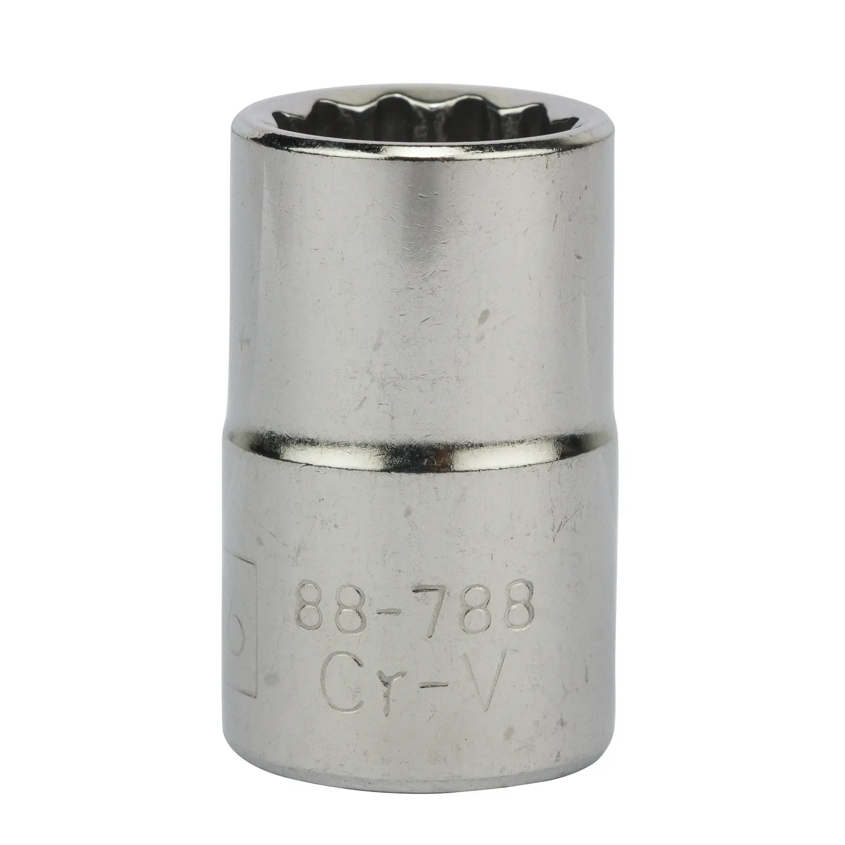 STANLEY 1-88-788 dado, acabado cromado, foto de producto, ángulo frontal sobre fondo blanco.