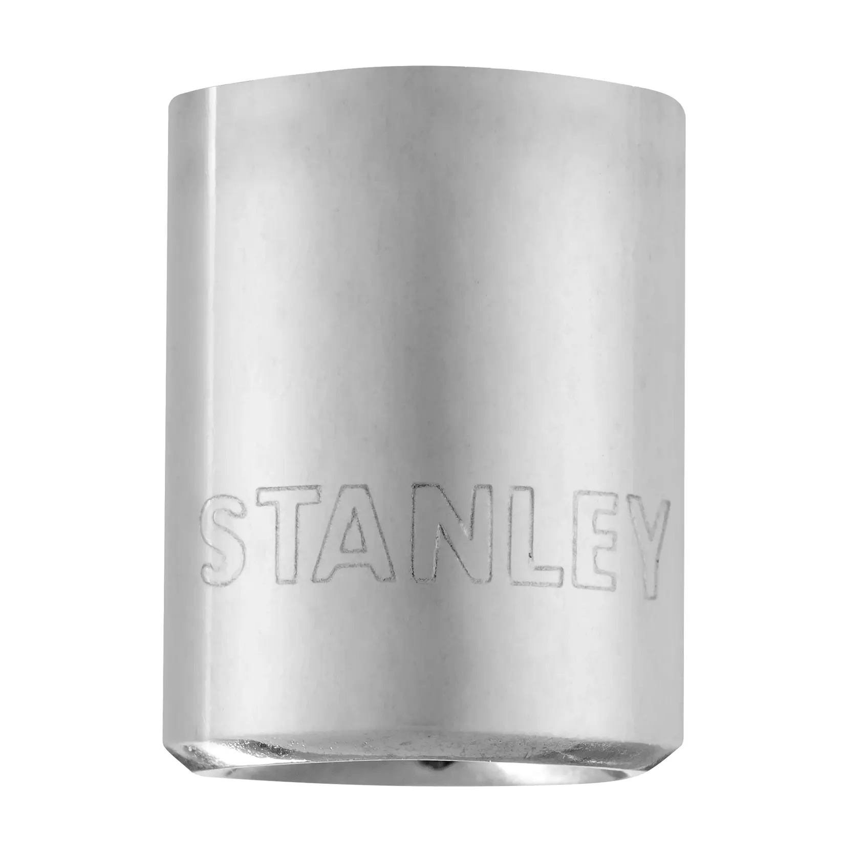 Stanley 4-86-309 dado, acabado cromado, fotografía, vista frontal sobre fondo blanco.