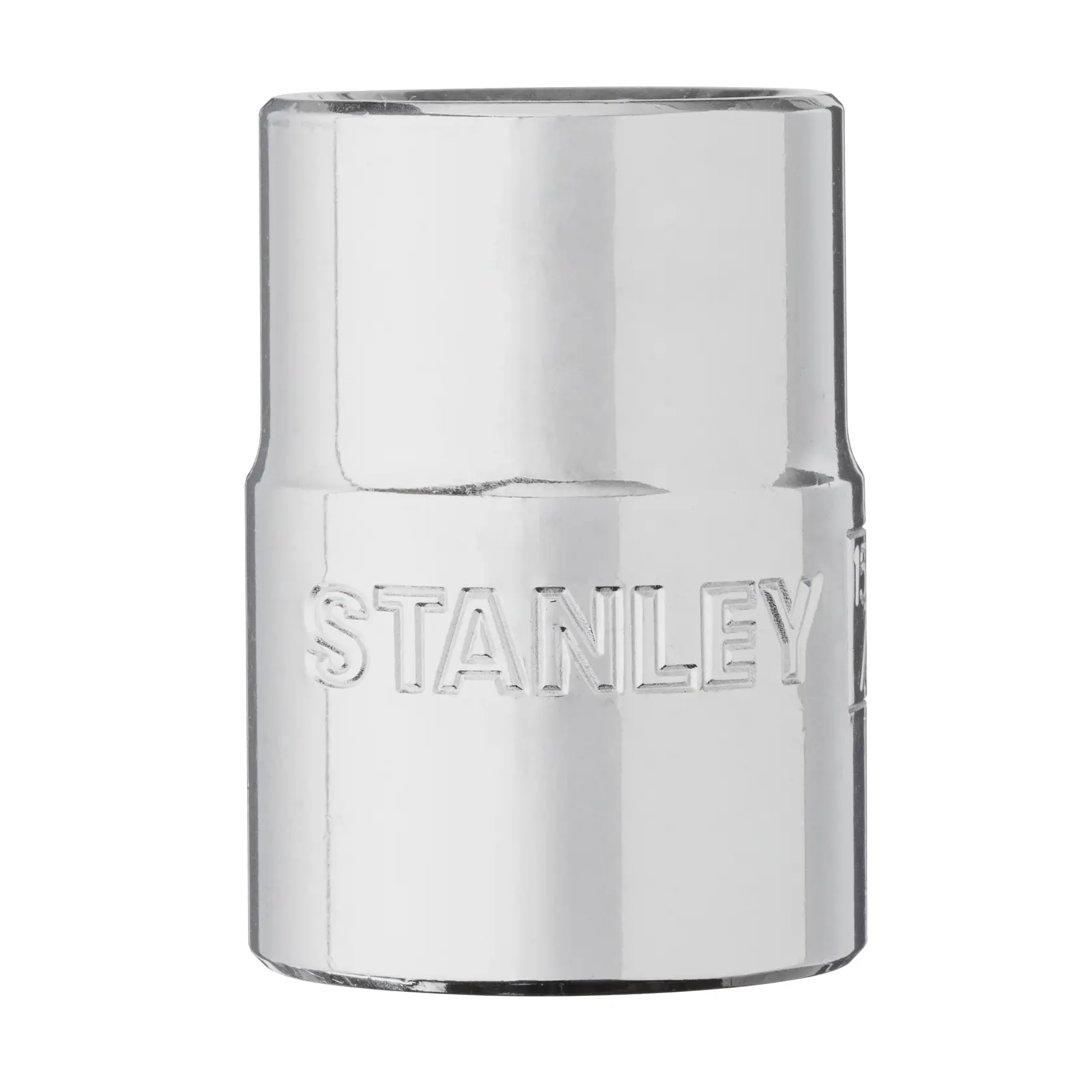STANLEY 4-89-664 dado cromado, ángulo frontal, fotografía sobre fondo blanco.